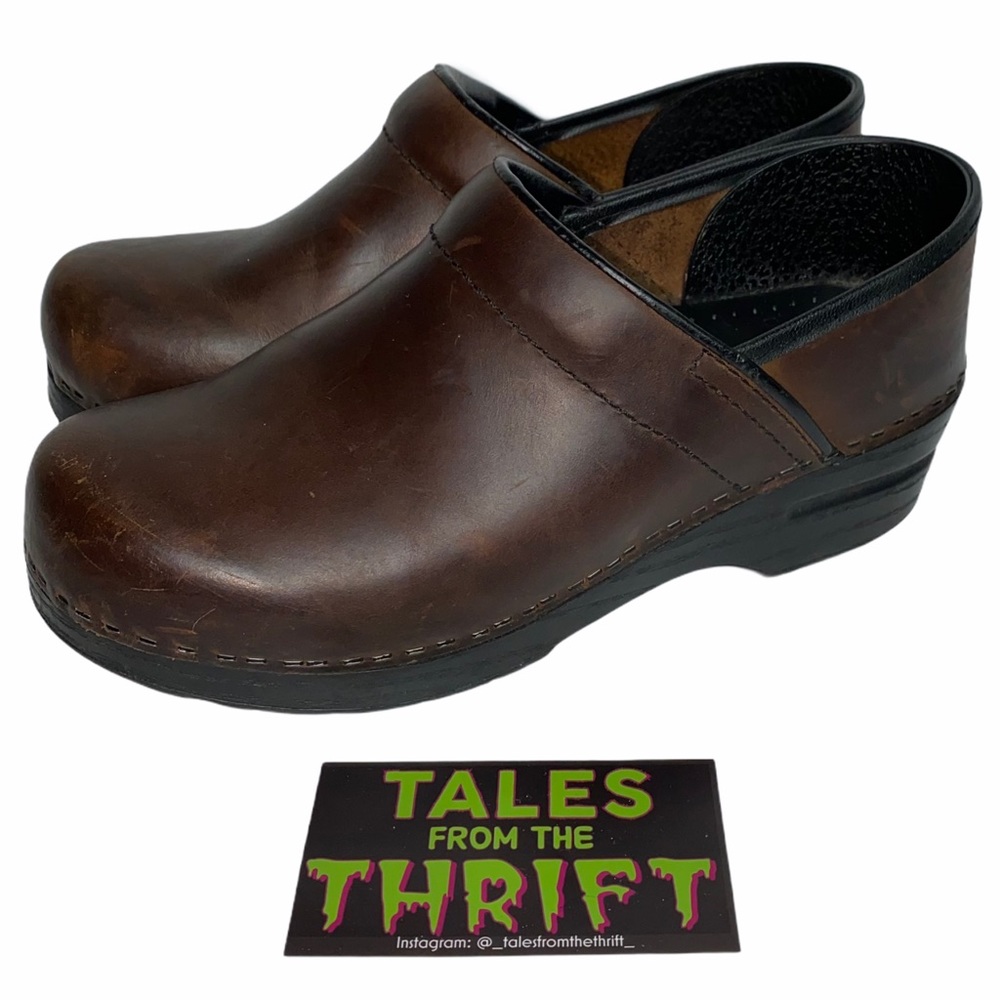 Dansko Professional Brown Leather Nurse Clogs